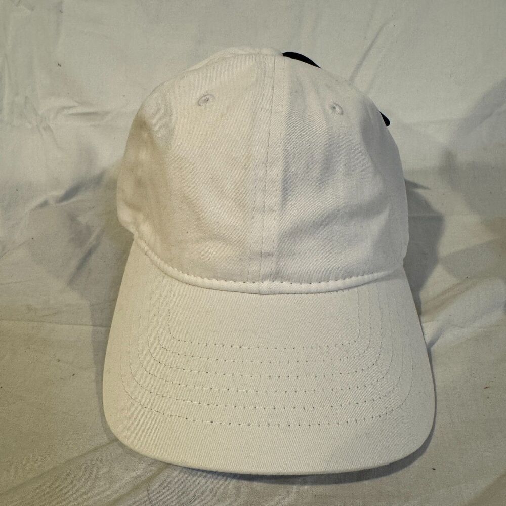 George Mens Baseball Cap White Blank Hat 100% Cotton Adjustable NWT